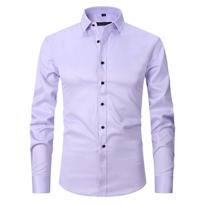 Men’s Comfortable Wrinkle-Resistant Button-Up Shirt Light Violet