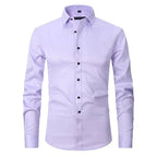 Men’s Comfortable Wrinkle-Resistant Button-Up Shirt Light Violet