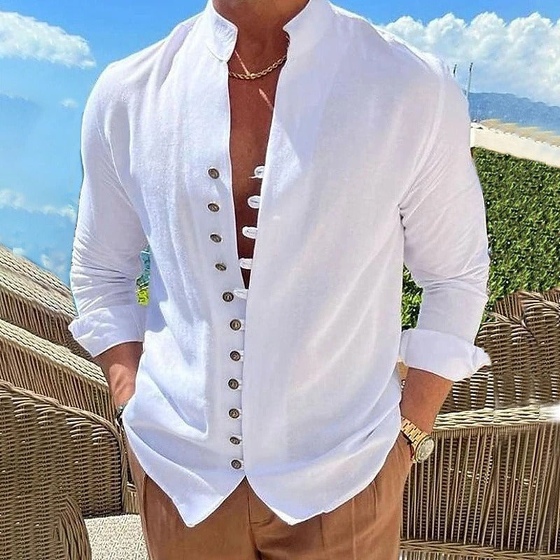 Men’s Comfortable Long Sleeve Shirt White