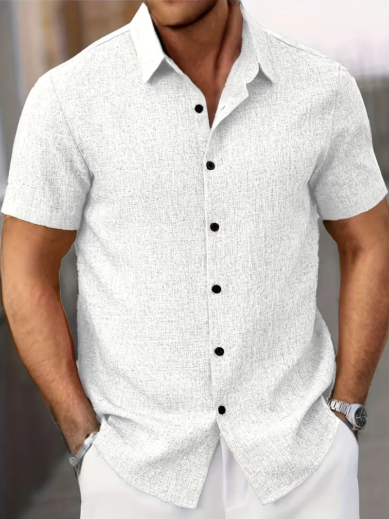 Men’s Lightweight Classic Short Sleeve Shirt – Perfect Summer Top White