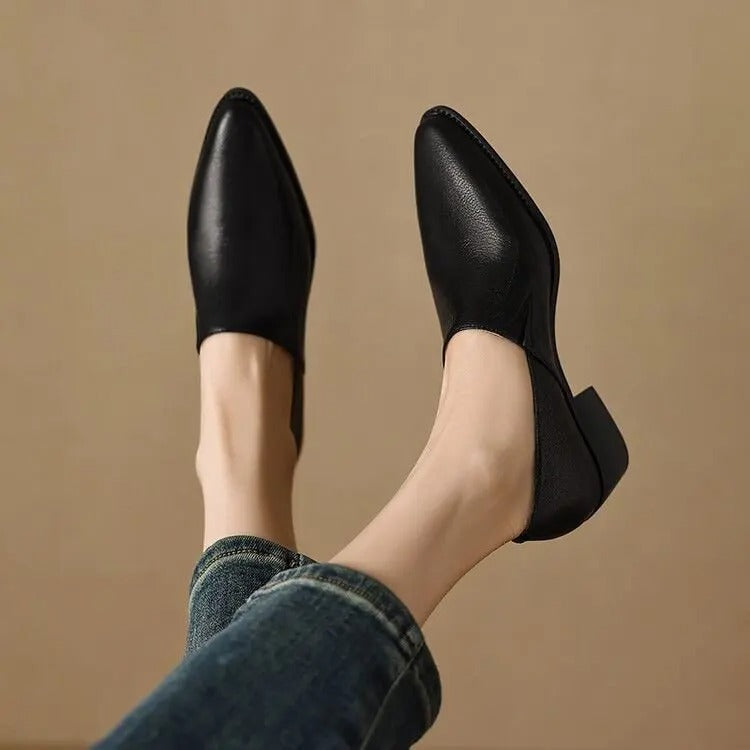 Women’s Elegant Heeled Loafers Black