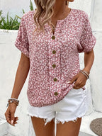 Women’s Chic Floral Summer Print Blouse – Casual Everyday Top
