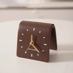 Minimalist Ceramic Desk Clock for Home Office Display Decor Brown