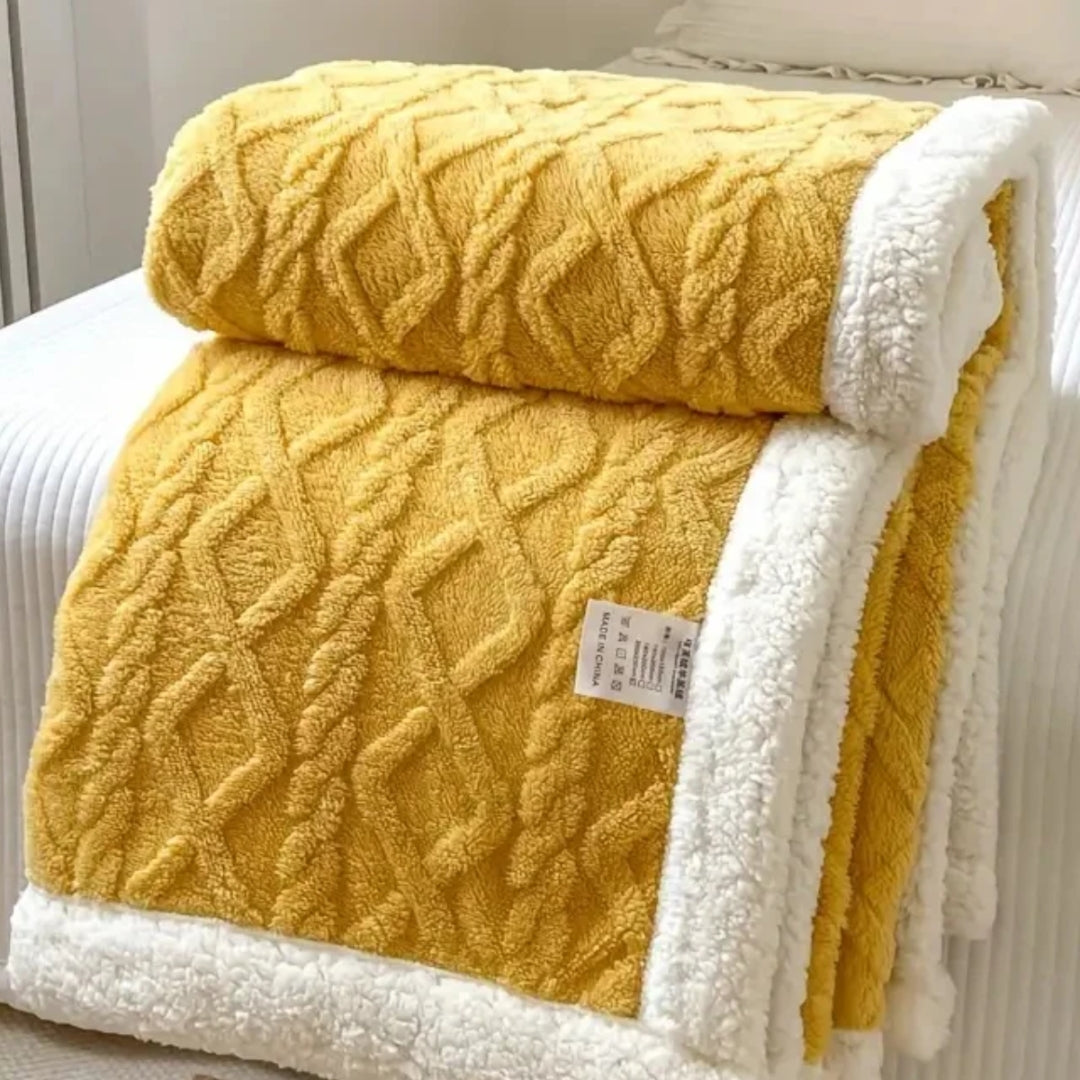 Plush Snuggle Blanket | Cozy Throw Blanket for Home Living Yellow