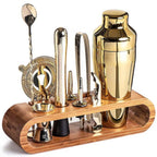 Elegant Cocktail Shaker Set with Essential Bar Accessories Gold
