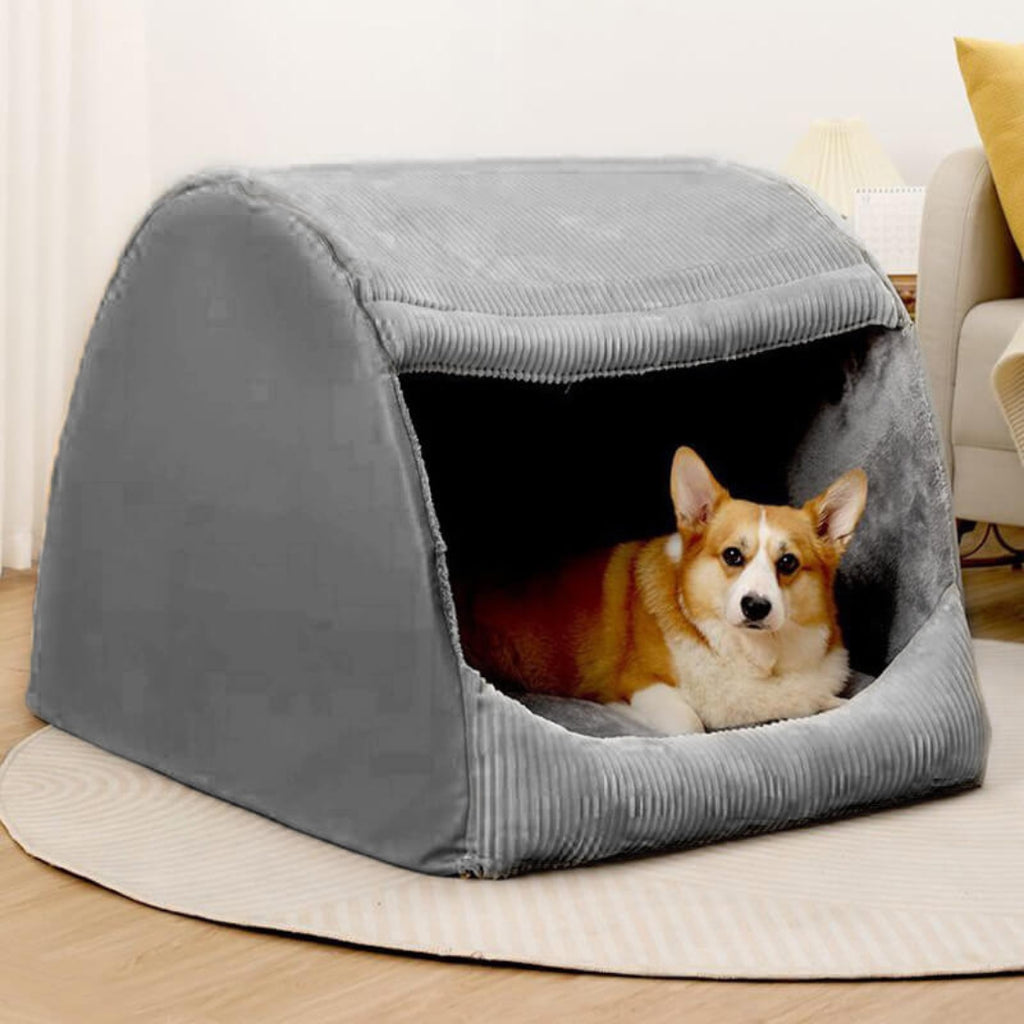 Spacious Orthopedic Dog Bed with Washable Removable Cover Gray