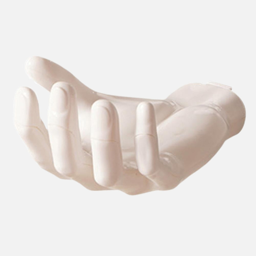 Artful Resin Wall Hook with Smooth Glossy Finish Design Off-White