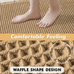 Plush Waffle Bath Mat | Absorbent Non Slip Bathroom Rug