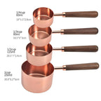 Premium Measuring Cups & Spoons | Steel Set with Wood Handle