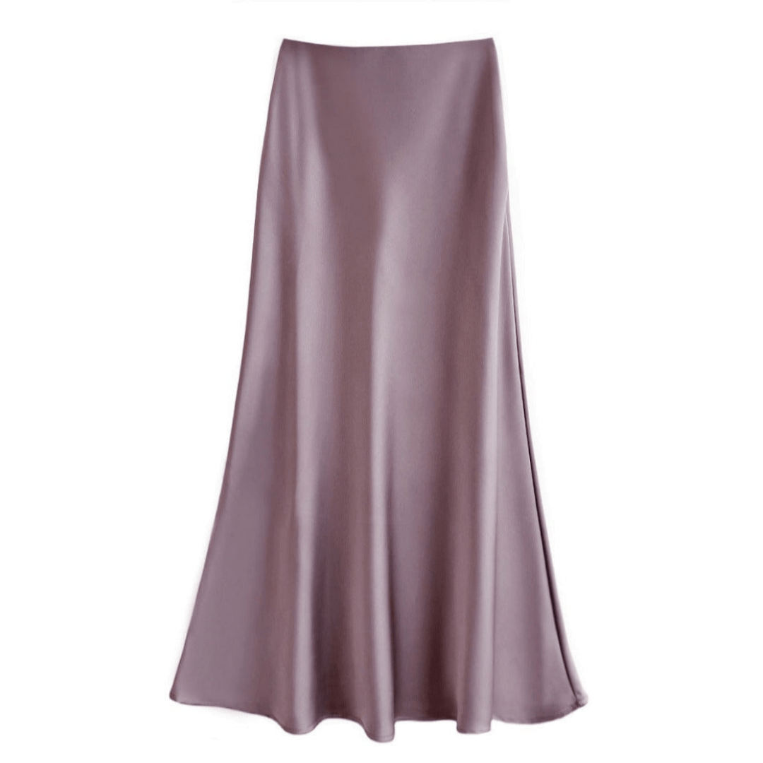 Women’s Elegant Flowing Midi Skirt Pink
