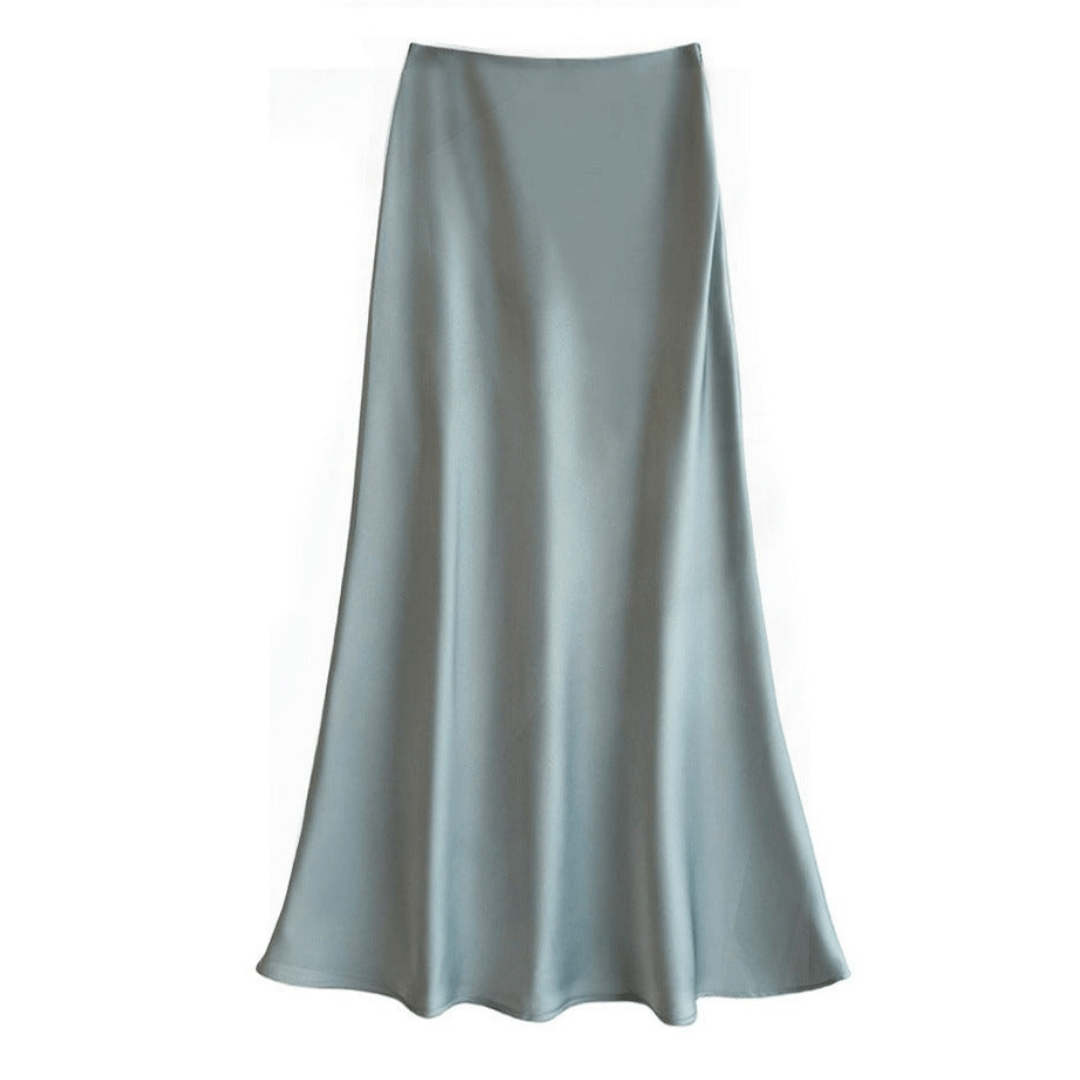 Women’s Elegant Flowing Midi Skirt Light Blue