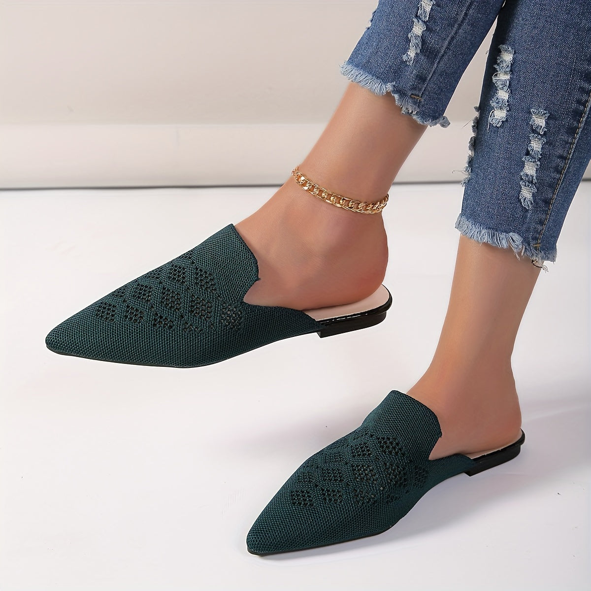 Women’s Knitted Flat Mules – Everyday Footwear