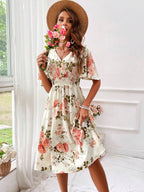 Women’s Elegant Floral V-Neck Dress