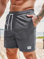 Men’s Casual Drawstring Shorts for Summer Comfort Grey