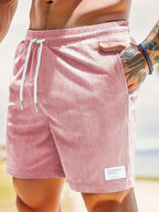 Men’s Casual Drawstring Shorts for Summer Comfort Pink