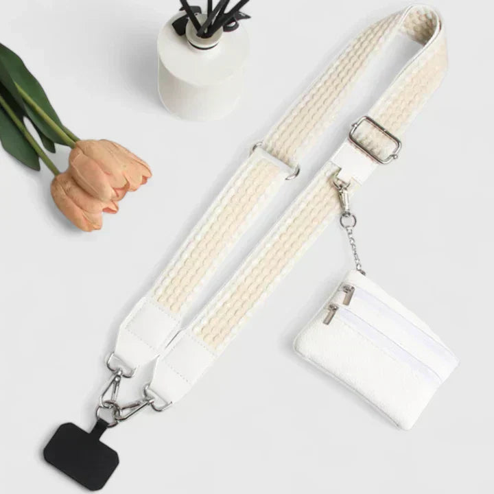 Women’s Elegant Crossbody Phone Holder Bag for Summer Outings White