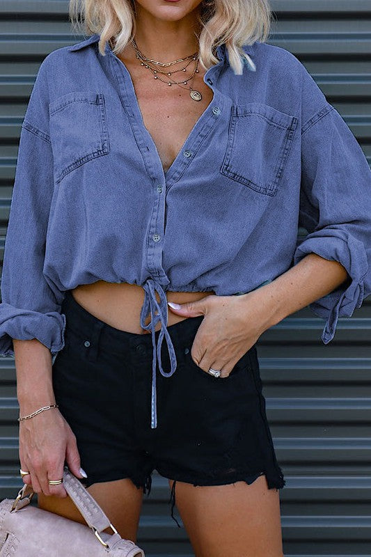 Women’s Short Denim Top – Casual Everyday Top