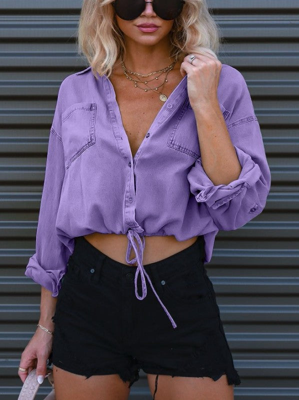 Women’s Short Denim Top – Casual Everyday Top