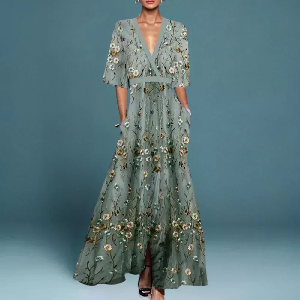 Women’s Flowy Floral Maxi Dress – Relaxed Summer Dress