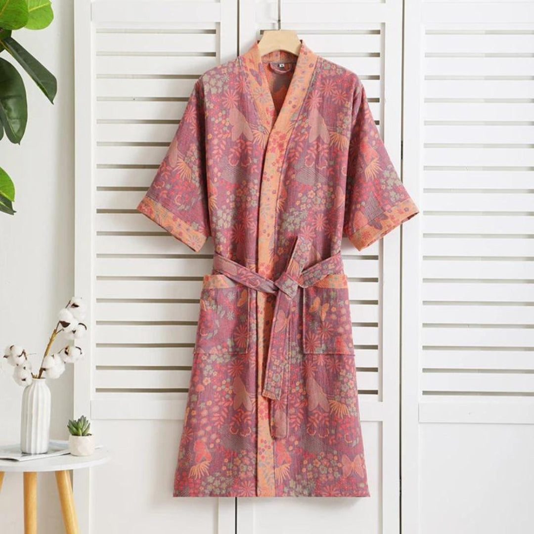 Hotel-Style Bathrobe Offering Luxe Comfort and Relaxed Shape Pink