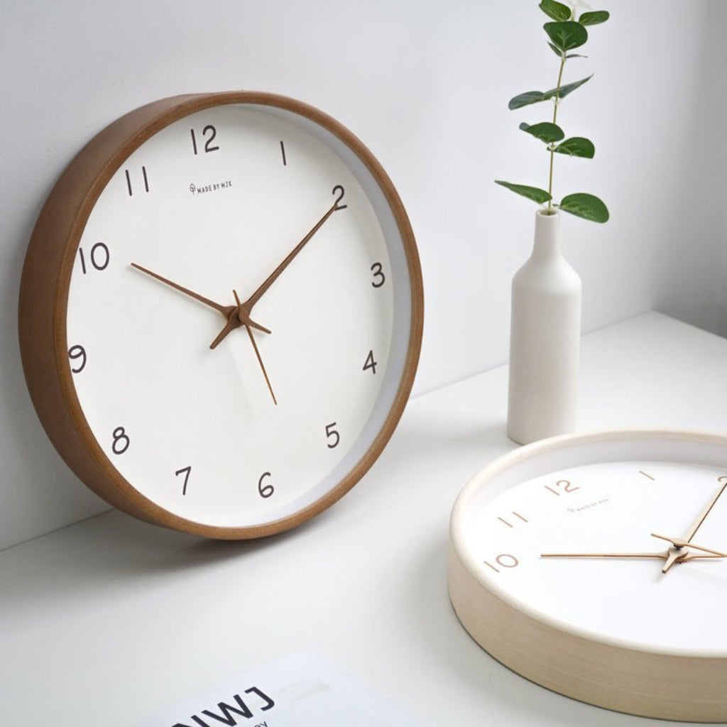 Minimal Wooden Wall Clock | Silent Wall Decor for Home