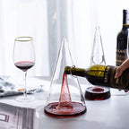 Modern Wine Decanter Carafe | Conical Glass Design Serve