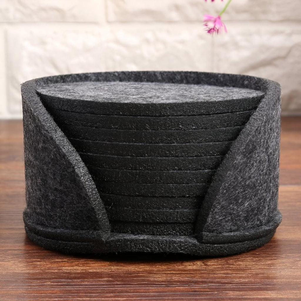 Luxe Felt Coaster Set for Elegant Table Surface Protection Gray