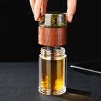 Portable Glass Tea Infuser Bottle 230ml Double Walled Use