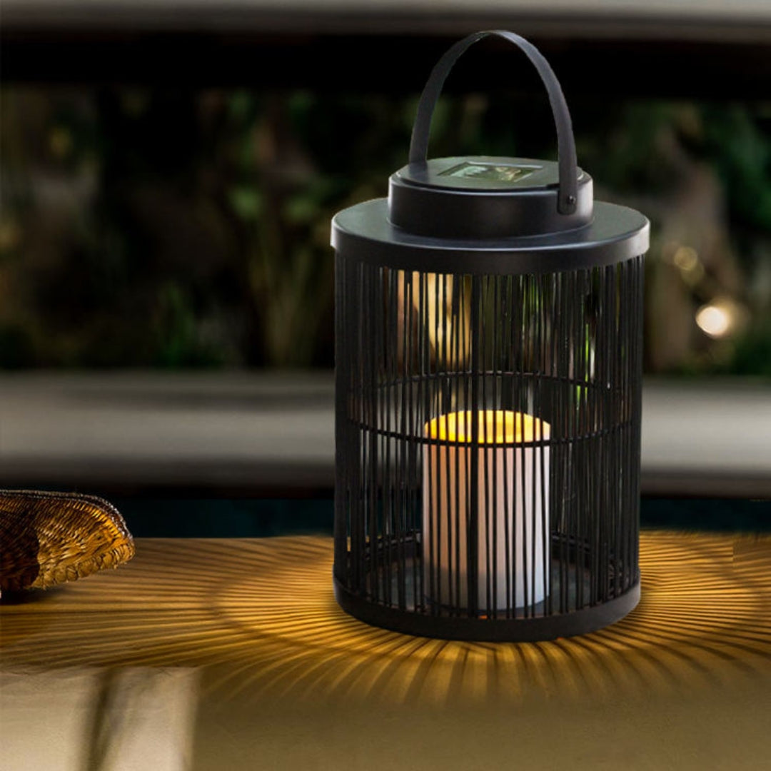 Coastal Solar Woven Lantern Light | Soft Outdoor Glow Use