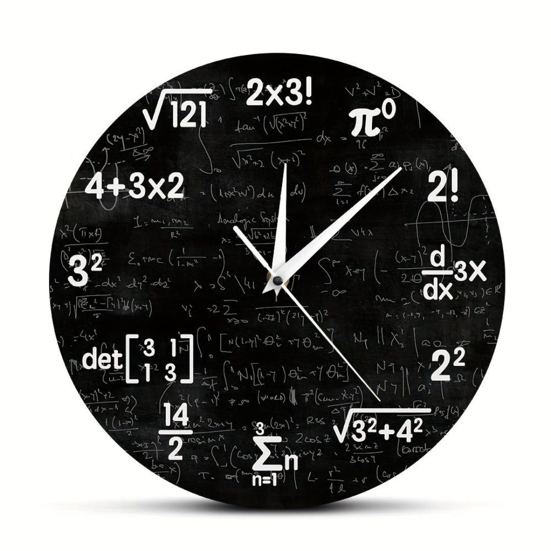 Creative Acrylic Wall Clock with Math Formula Art | Wall Decor
