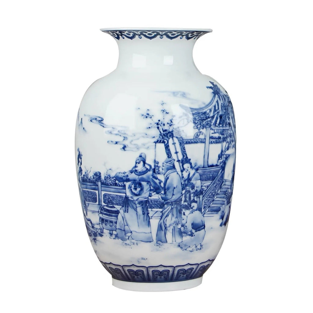 Classic Chinese Blue and White Ceramic Vase with Antique Design B