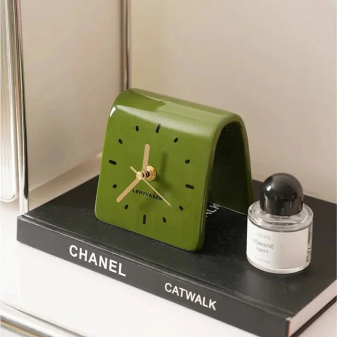 Minimalist Ceramic Desk Clock for Home Office Display Decor