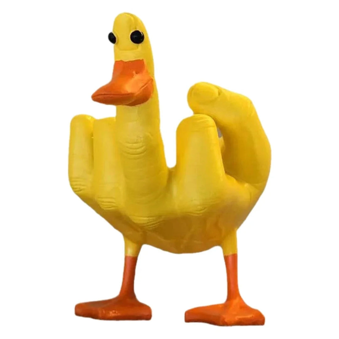 Modern Duck Sculpture Minimal Home Accent Decorative Figure Yellow