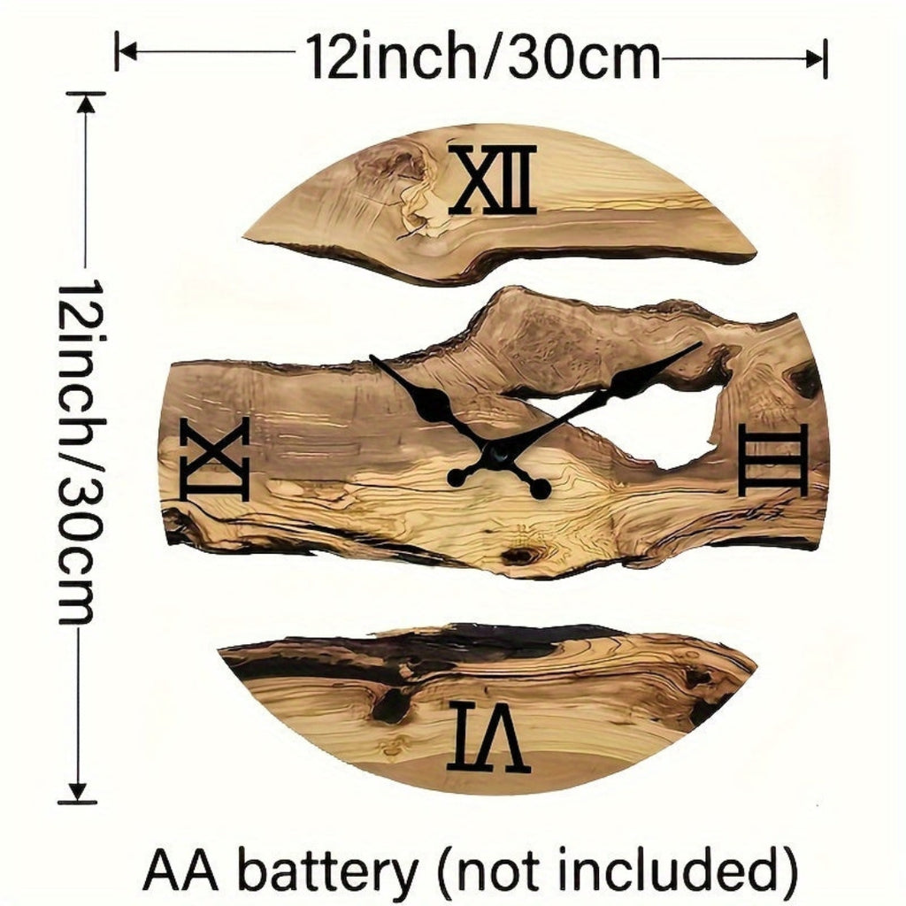 Contemporary Acrylic Wall Clock Showcasing Wood Grain Style