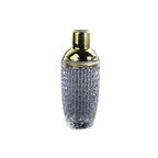 Elegant Glass and Gold Steel Cocktail Shaker for Home Bars