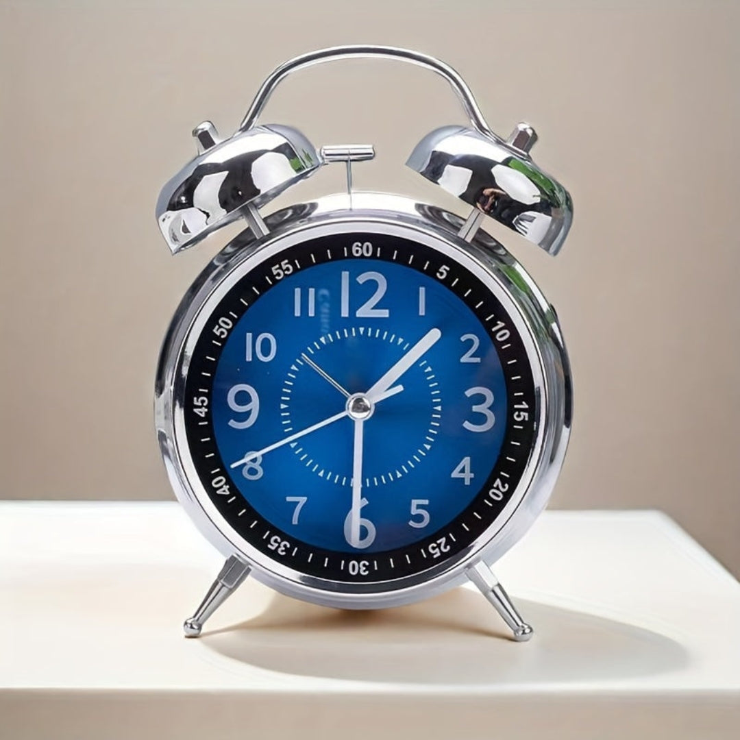 Vintage Bell Top Alarm Clock | Reliable Twin Bell Wake Blue