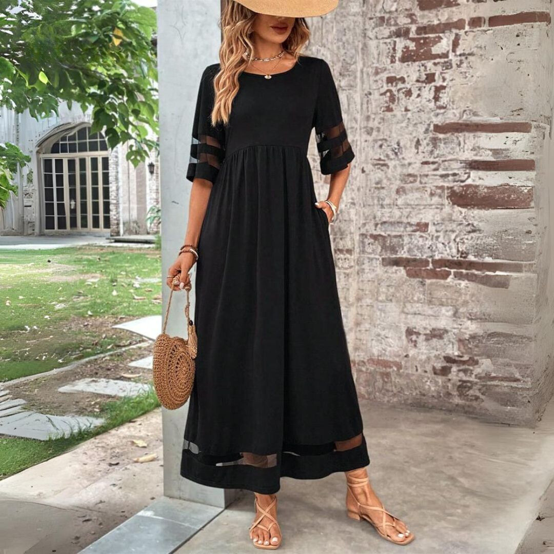 Women’s Elegant Maxi Dress with Statement Sleeves