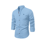 Men’s Comfortable Button-Up Shirt with Flattering Fit Light Blue