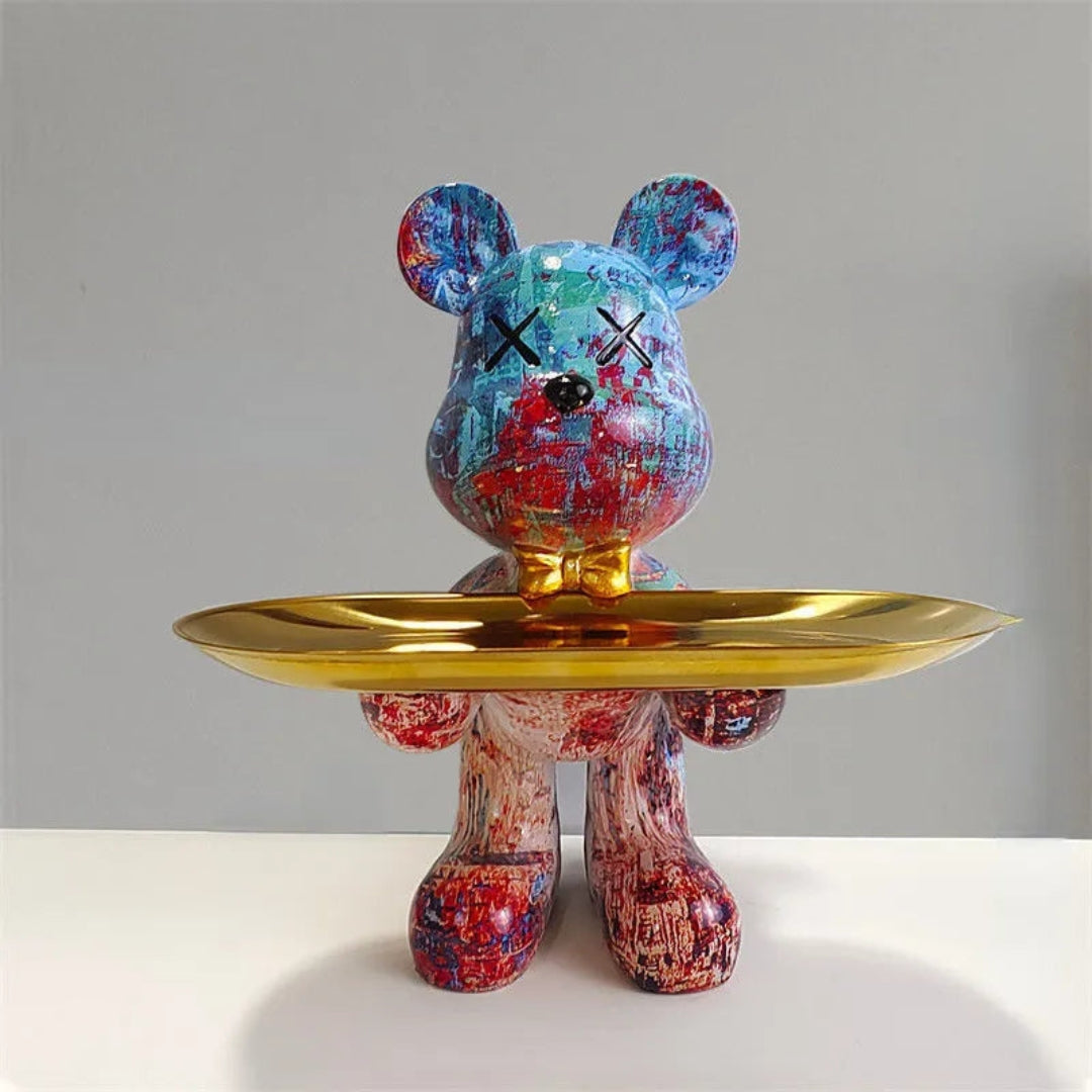 Elegant Bear Statue with Tray for Jewelry and Keys Holder 11