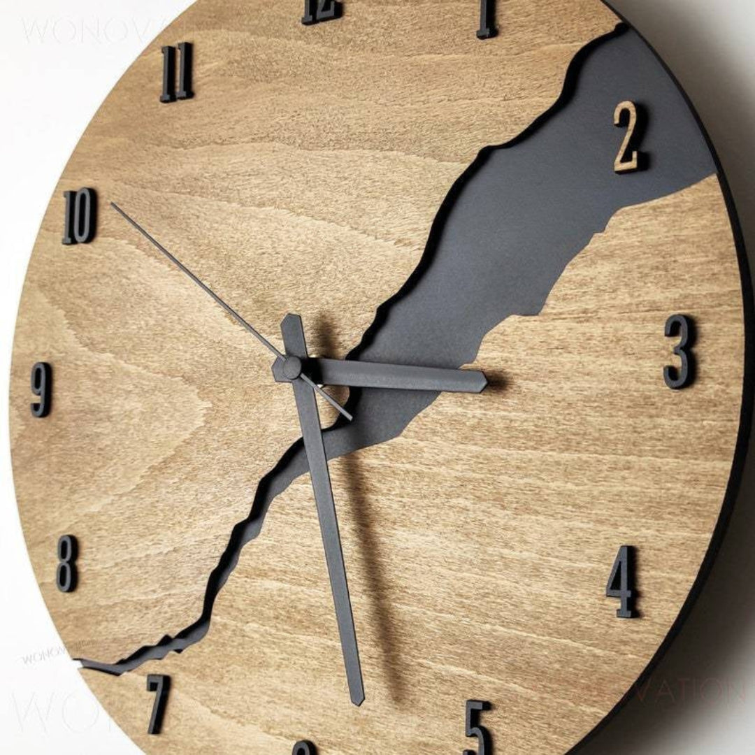 Distressed Wall Clock Featuring Cracked Finish Home Accent