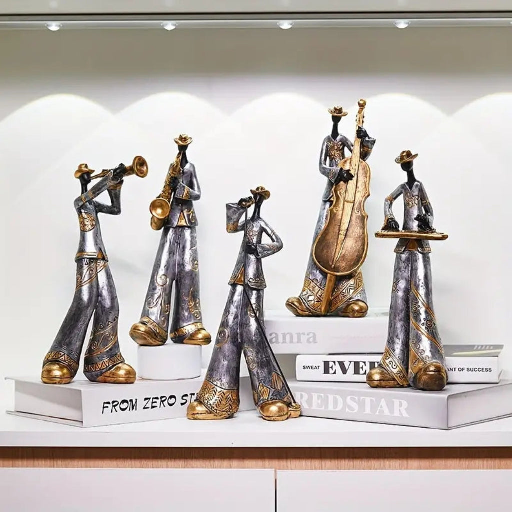 Artistic Jazz Ensemble Figurines | Stylish Music Decor Set Buy All 5