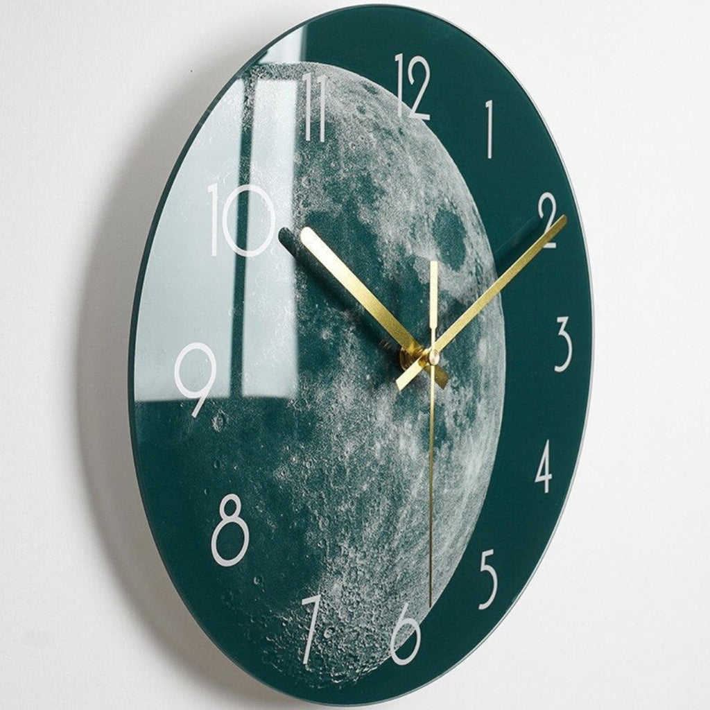 Contemporary Glass Wall Clock with Sleek Home Decor Accent Style A