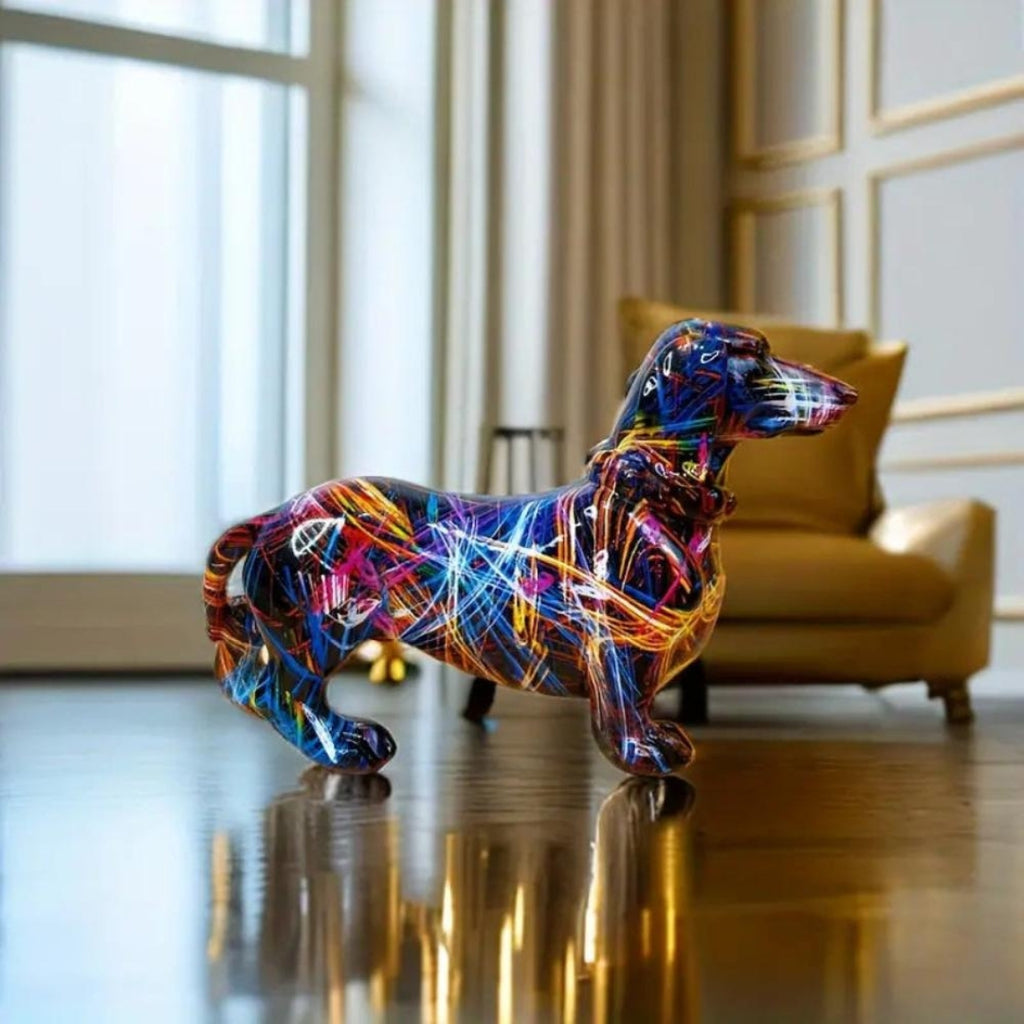 Sculptural Dachshund Dog Figurine | Artistic Home Decor
