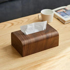 Walnut Wood Tissue Box Dark-Brown