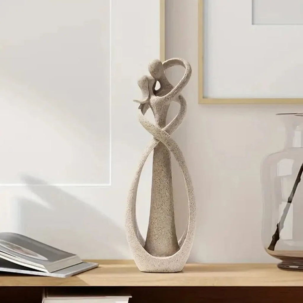 Classic Resin Sculpture with Refined Artistic Presence Aura Beige