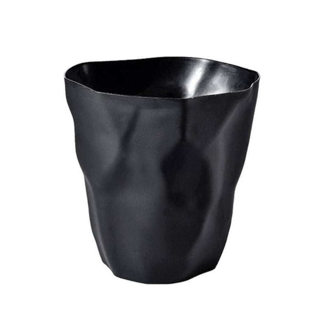 Sculptural Irregular Trash Can | Modern Space Accent Use Black