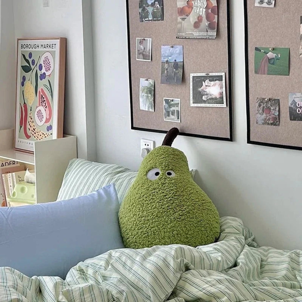 Large Plush Pear Sofa Cushion for Cozy Bedroom Decor
