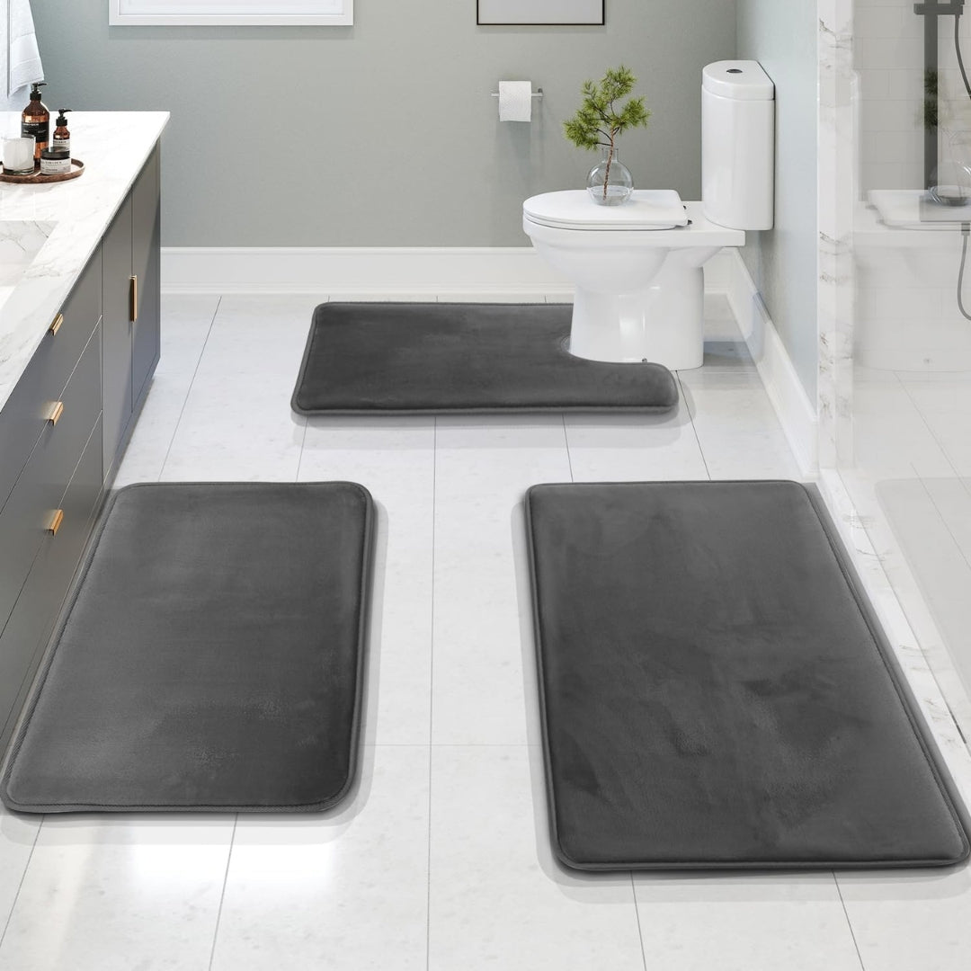 Ergonomic Bathroom Accessory Set | Supportive Comfort Use Dark Gray