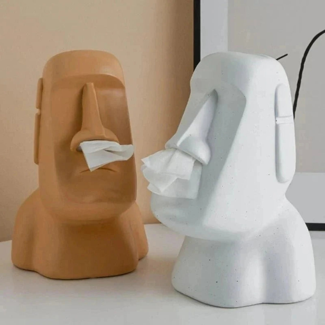 Moai Tissue Box Holder | Modern Decorative Home Accent Piece