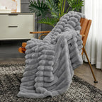 Plush Ribbed Blanket for Cozy Warmth and Daily Comfort Use